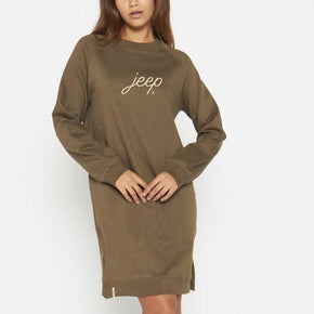 MHC World Jeep Longer Length Crew Neck Dress Olive (7631011151961)