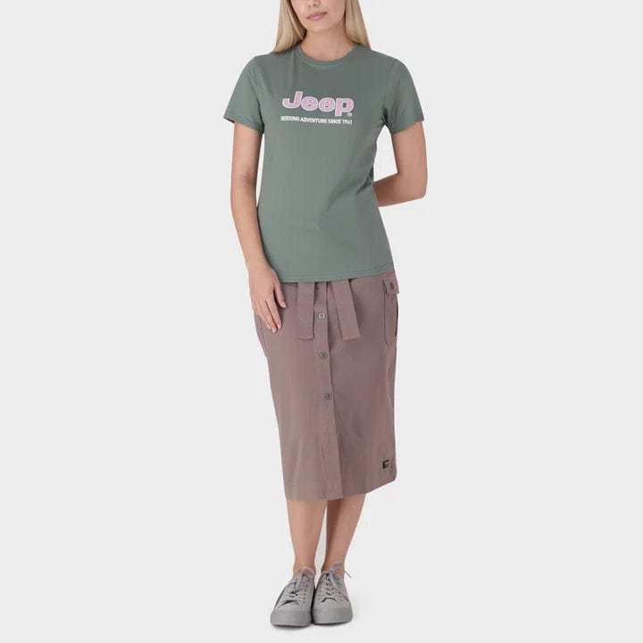 Jeep Ladies T shirts Jeep Women's Organic Core Applique T Shirt Green (7803420442713)