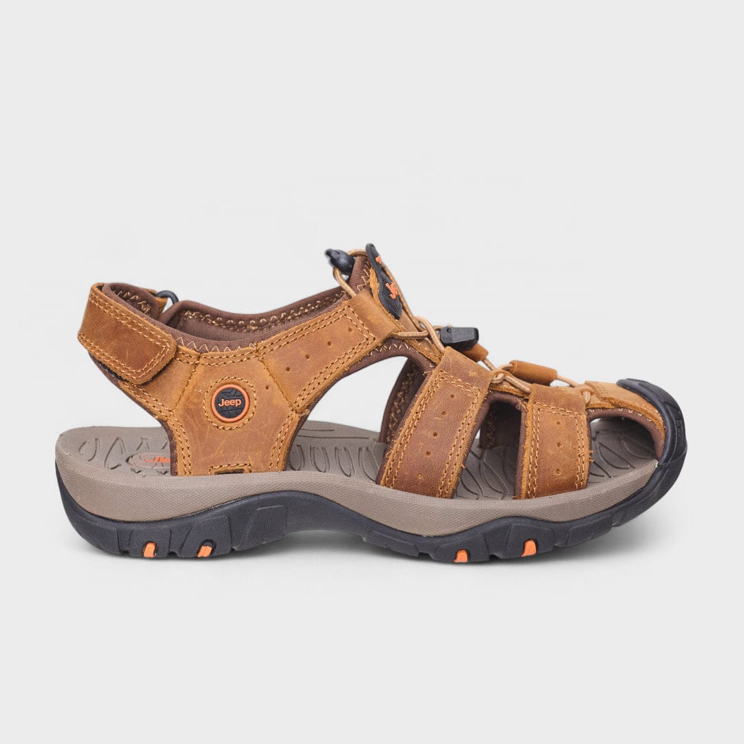 Jeep Sandals 6 Jeep Trackhwack closed lth sandal - brown