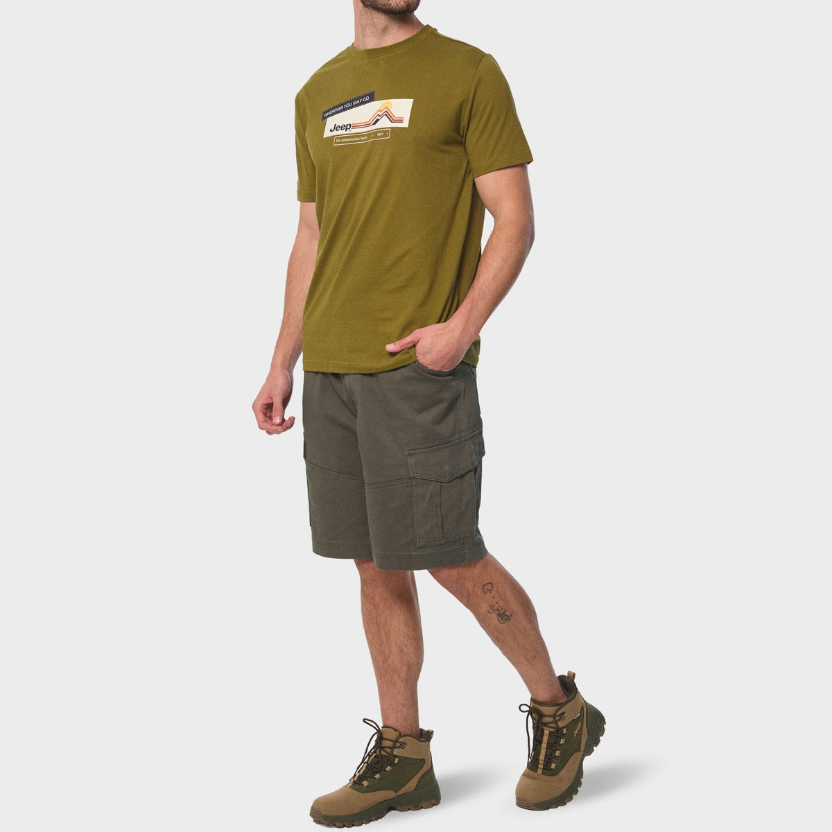 Jeep T Shirt Jeep Men's Fashion Graphic Tee Olive