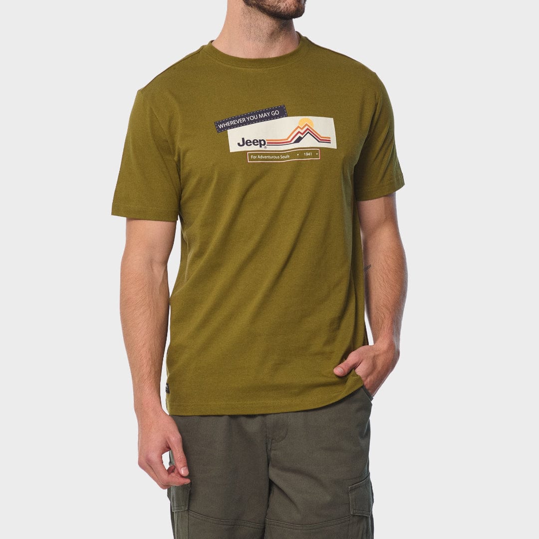 Jeep T Shirt S Jeep Men's Fashion Graphic Tee Olive