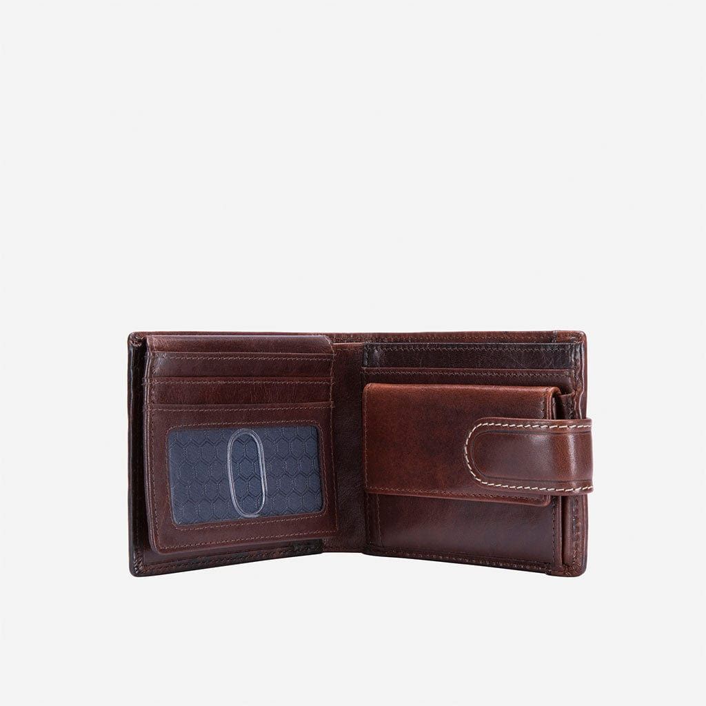 Jekyll & Hide Wallets Jekyll & Hide Oxford Billfold Wallet With Coin And Tab Closure Coffee