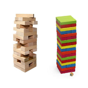 Jenga Gaming Jenga Wooden Tumbling Tower Stacking Game (Set of 2) Wooden & Colour Blocks 90pcs (7498143760473)