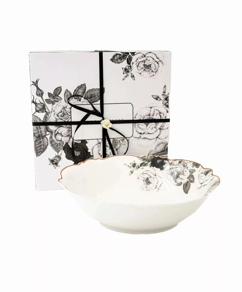 Jenna Clifford BOWL Jenna Clifford Black Rose Salad Bowl JC-7241 (7140051255385)