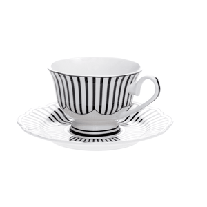 Jenna Clifford Cup & Saucer Jenna Clifford Ivory Noir Cup & Saucer Set of 4