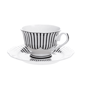 Jenna Clifford Cup & Saucer Jenna Clifford Ivory Noir Cup & Saucer Set of 4