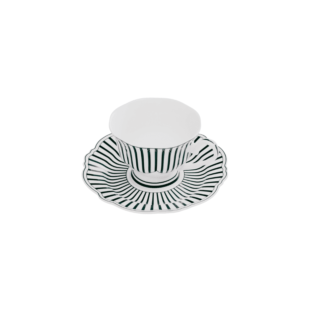Jenna Clifford Cup & Saucer Jenna Clifford Ivory Noir Cup & Saucer Set of 4