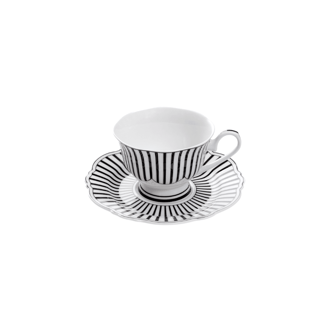 Jenna Clifford Cup & Saucer Jenna Clifford Ivory Noir Cup & Saucer Set of 4