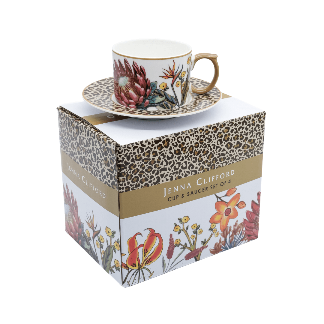 Jenna Clifford Cup & Saucer Jenna Clifford Wild Bloom Cup & Saucer 200ml Set of 4