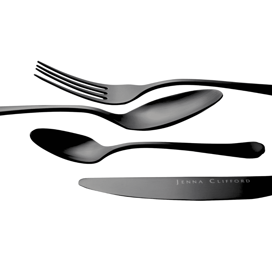Jenna Clifford Cutlery Jenna Clifford Modera 16-Piece Cutlery Set Matte Black JC-7410