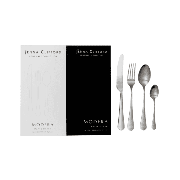 Jenna Clifford Cutlery Jenna Clifford Modera 16-Piece Cutlery Set Matte Silver JC-7406