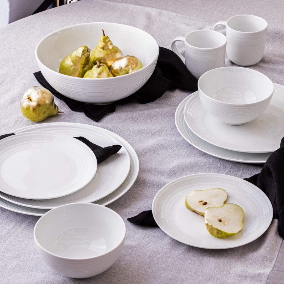 Jenna Clifford Dinner Plate Jenna Clifford Embossed Lines Dinner Plate 27cm Cream White Set Of 4