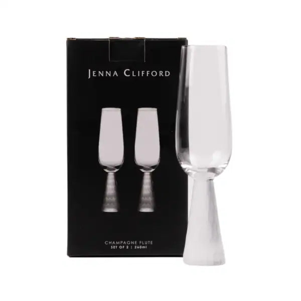 Jenna Clifford Glass Jenna Clifford Champagne With Etched Stem Set Of 2 260ml JC-733