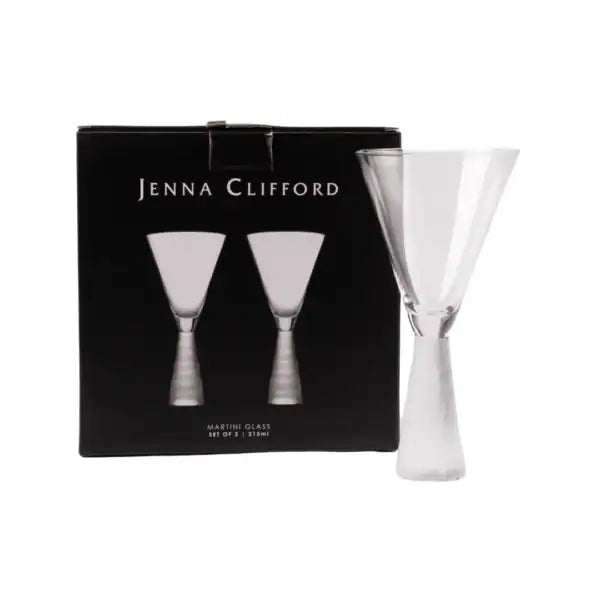 Jenna Clifford Glass Jenna Clifford Martini Glass With Etched Stem Set Of 2 215ml JC-7340