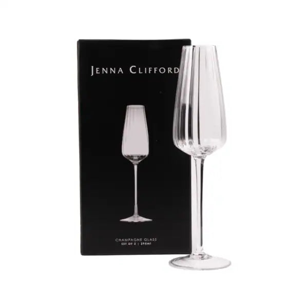 Jenna Clifford Glass Jenna Clifford Optic Champagne Set Of 2, 295ml JC-7335