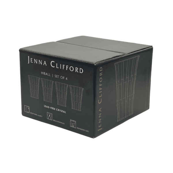 Jenna Clifford Glass Jenna Clifford Prism Hi-Ball Set Of 4 220ML JC-7377