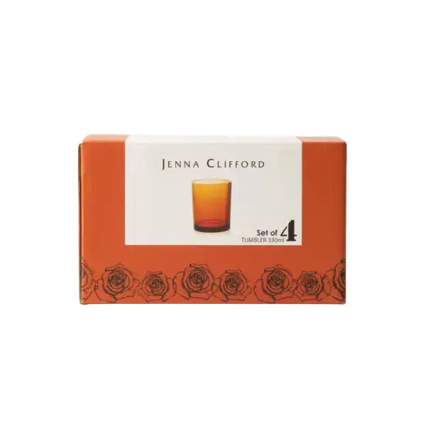 Jenna Clifford Glass Jenna Clifford Solid Tumbler Set Of 4 330ml Orange JC-7095