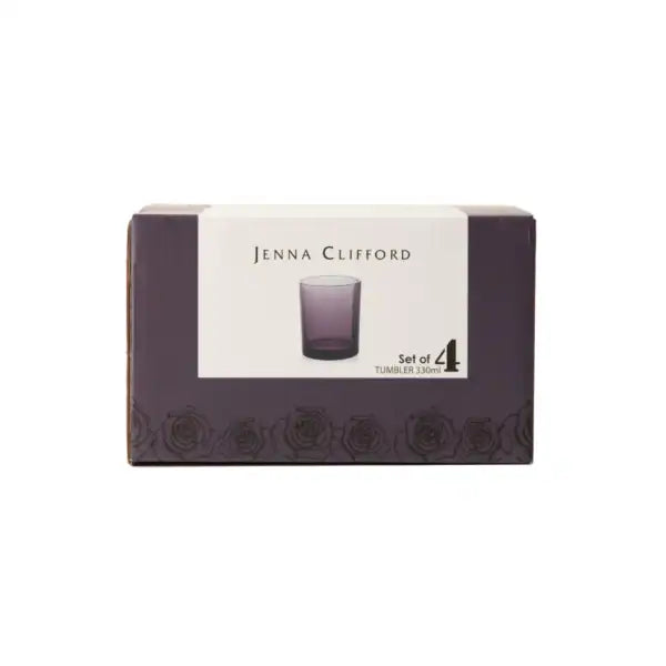 Jenna Clifford Glass Jenna Clifford Solid Tumbler Set Of 4 330ml Purple JC-7105