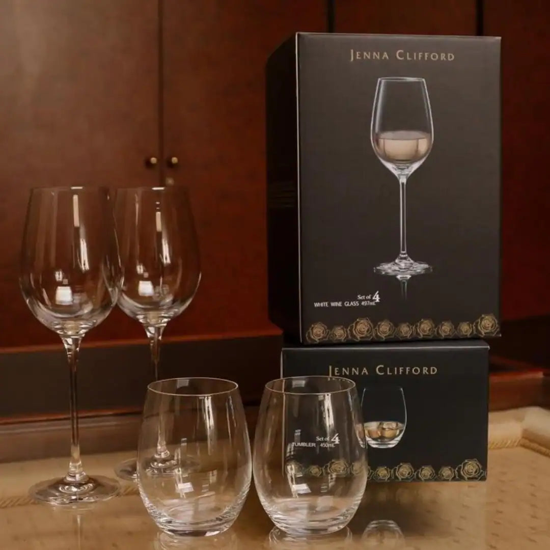 Jenna Clifford Glass Jenna Clifford Tumbler 450ML Set Of 4 450ml JC-7035
