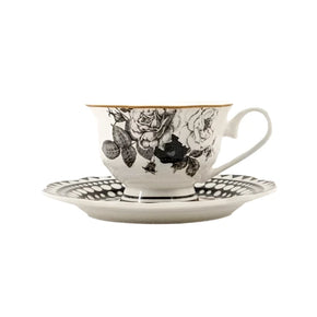 Jenna Clifford MUG Jenna Clifford Black Rose Cup & Saucer JC-7236 (7140048896089)