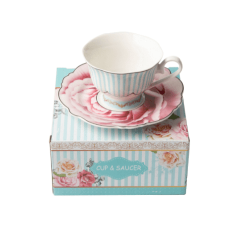 Jenna Clifford MUG Jenna Clifford Wavy Rose Cup & Saucer In Gift Box (6544679174233)