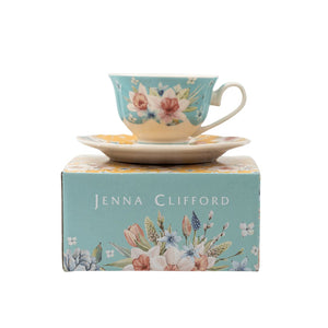 Jenna Clifford MUGS Jenna Clifford Jenna’s Garden Cup and Saucer JC-7268 (7750510477401)