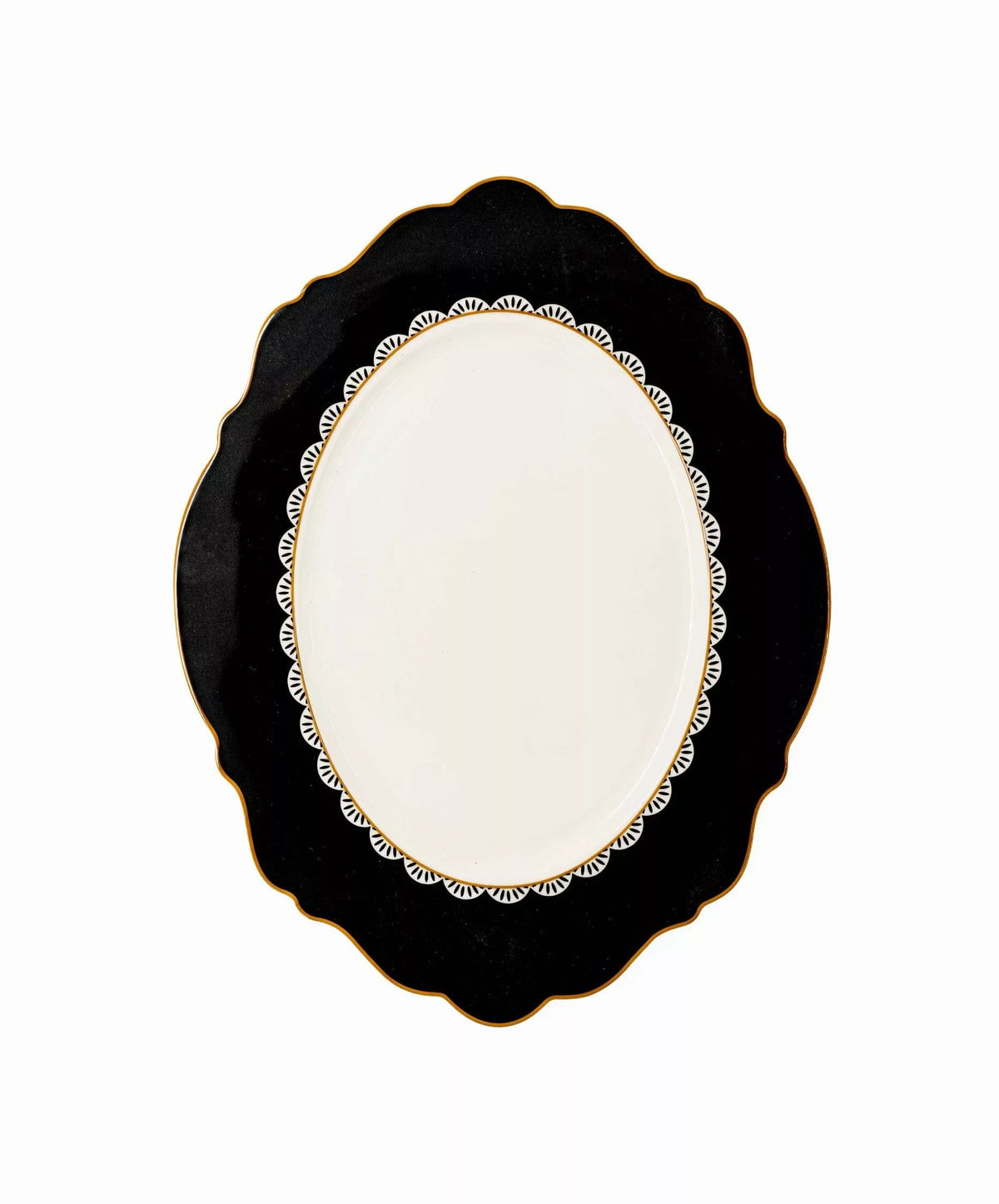 Jenna Clifford Platter Jenna Clifford  Black Rose Oval Platter 27cm JC-7242 (7682091515993)
