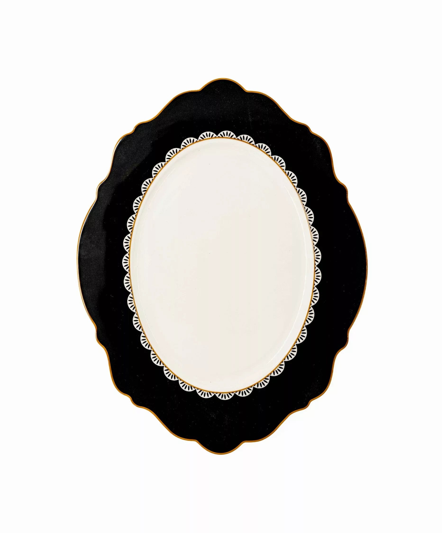 Jenna Clifford Platter Jenna Clifford  Black Rose Oval Platter 27cm JC-7242 (7682091515993)