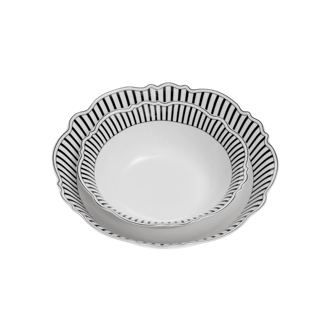 Jenna Clifford Salad Bowl Jenna Clifford Ivory Noir Salad Bowl 900ml JC-7388
