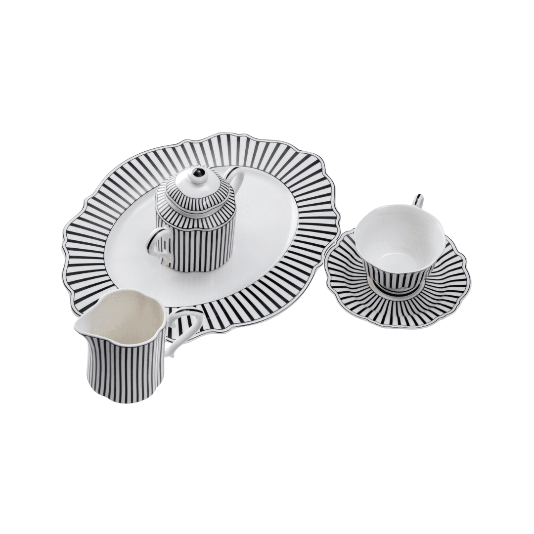 Jenna Clifford Serving Platter Jenna Clifford  Ivory Noir Oval Platter 35cm JC-7389