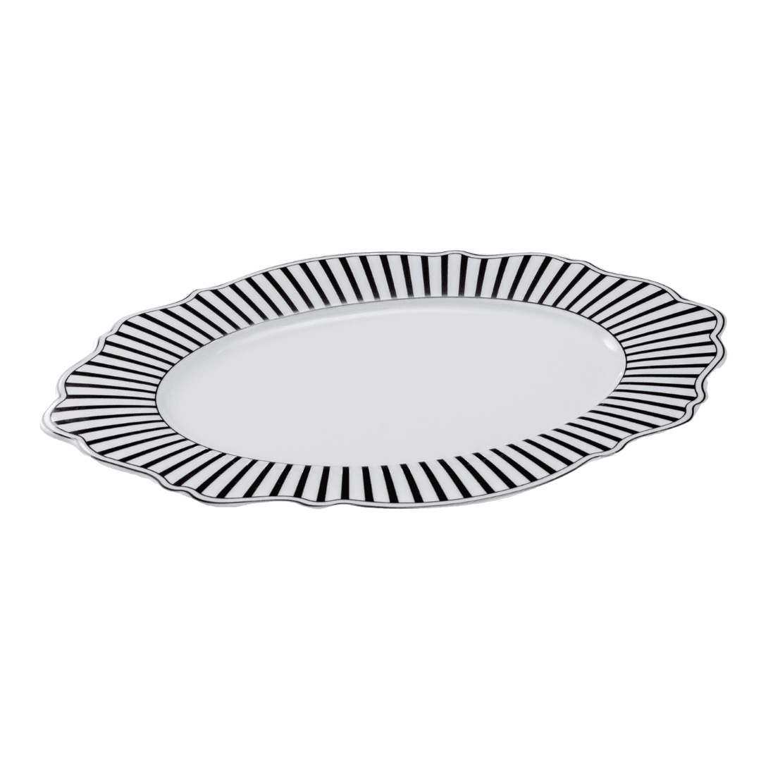 Jenna Clifford Serving Platter Jenna Clifford  Ivory Noir Oval Platter 35cm JC-7389
