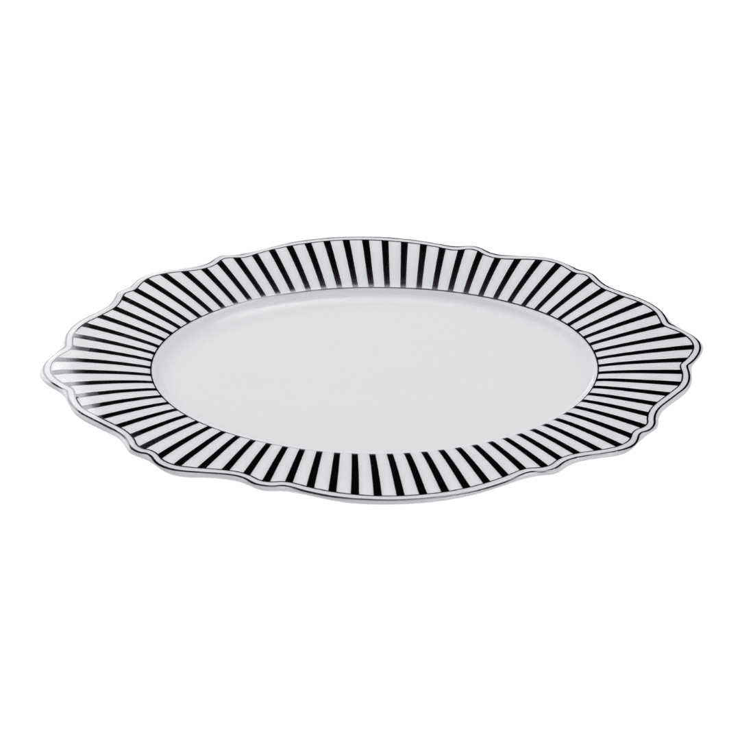 Jenna Clifford Serving Platter Jenna Clifford  Ivory Noir Oval Platter 35cm JC-7389