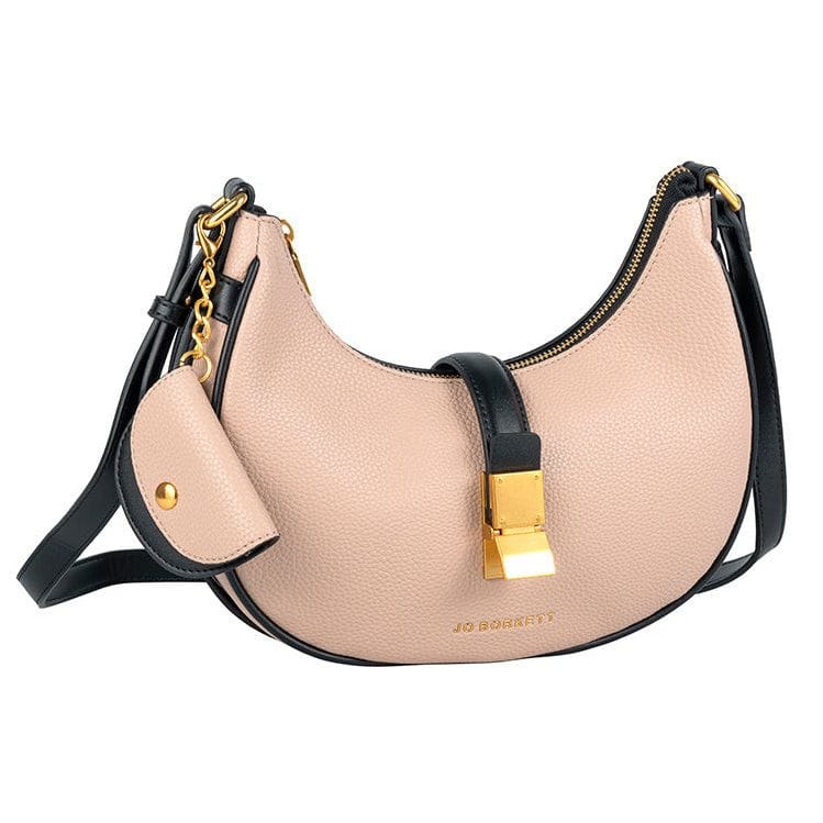 Jo Borkett Ladies Handbags Jo Borkett Olivia Shoulder Bag Beige/Black JBH105301