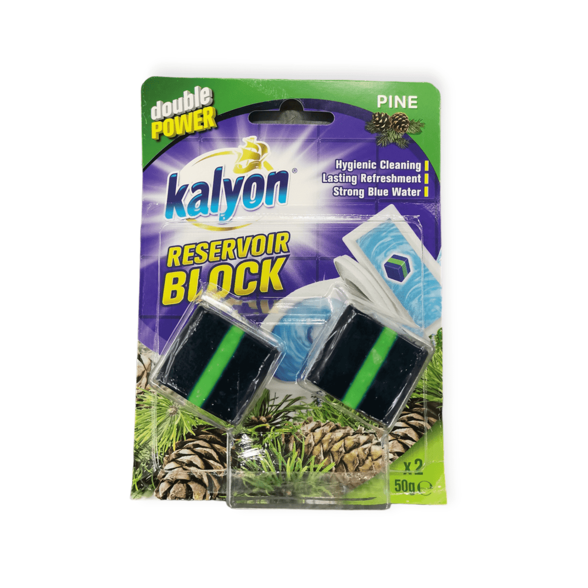 Kalyon Active Block Kalyon Double Power Reservoir Block Toilet Tablets Pine 2x50g (7782981566553)