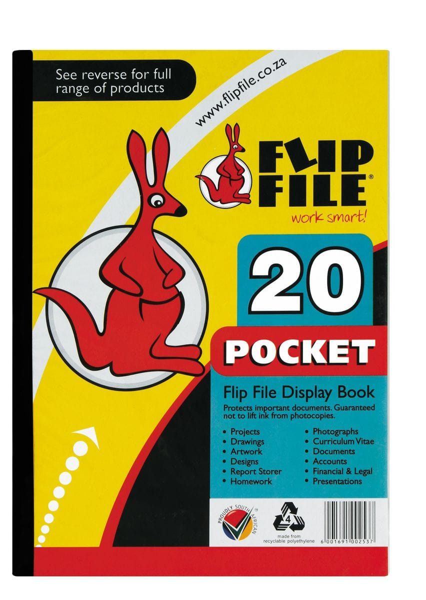 Kangaroo Display Book 20 Pocket Kangaroo Flip File A4 Display Book