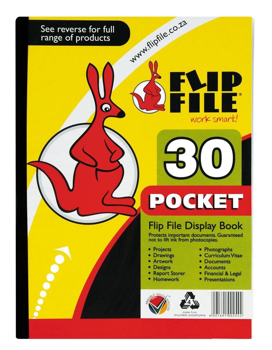Kangaroo Display Book 30 Pocket Kangaroo Flip File A4 Display Book
