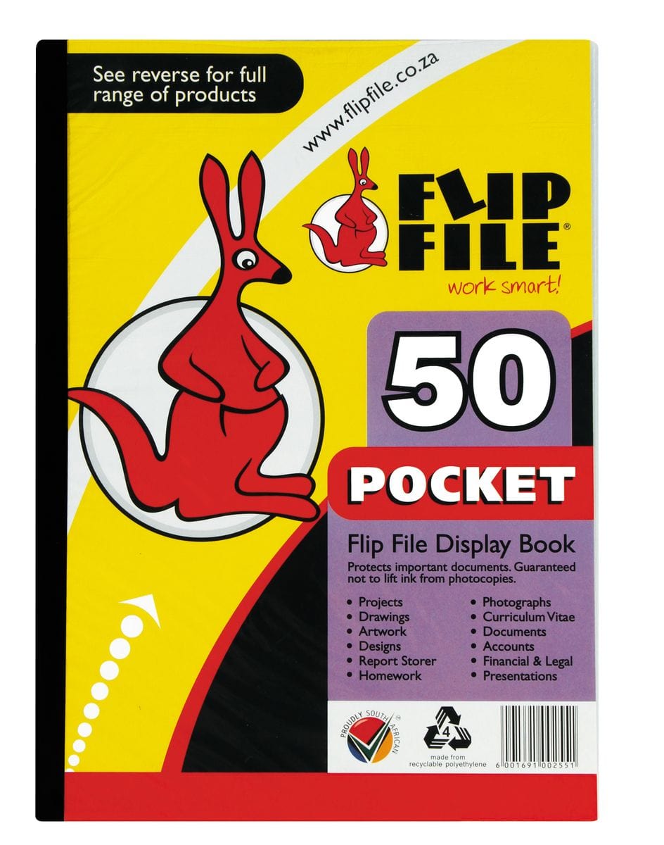 Kangaroo School Stationery kangaroo Flip File A4 50 Pocket (7210854580313)
