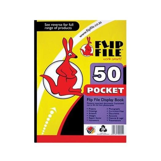 Kangaroo School Stationery kangaroo Flip File A4 50 Pocket (7210854580313)