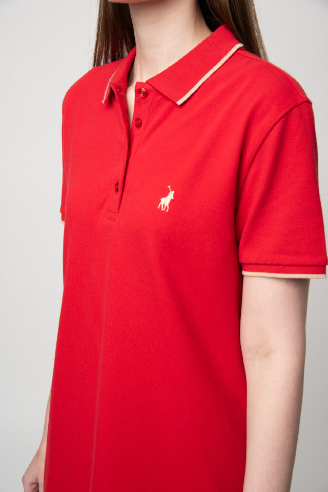 Polo Women Leah Short Sleeve Golfer Dress Red