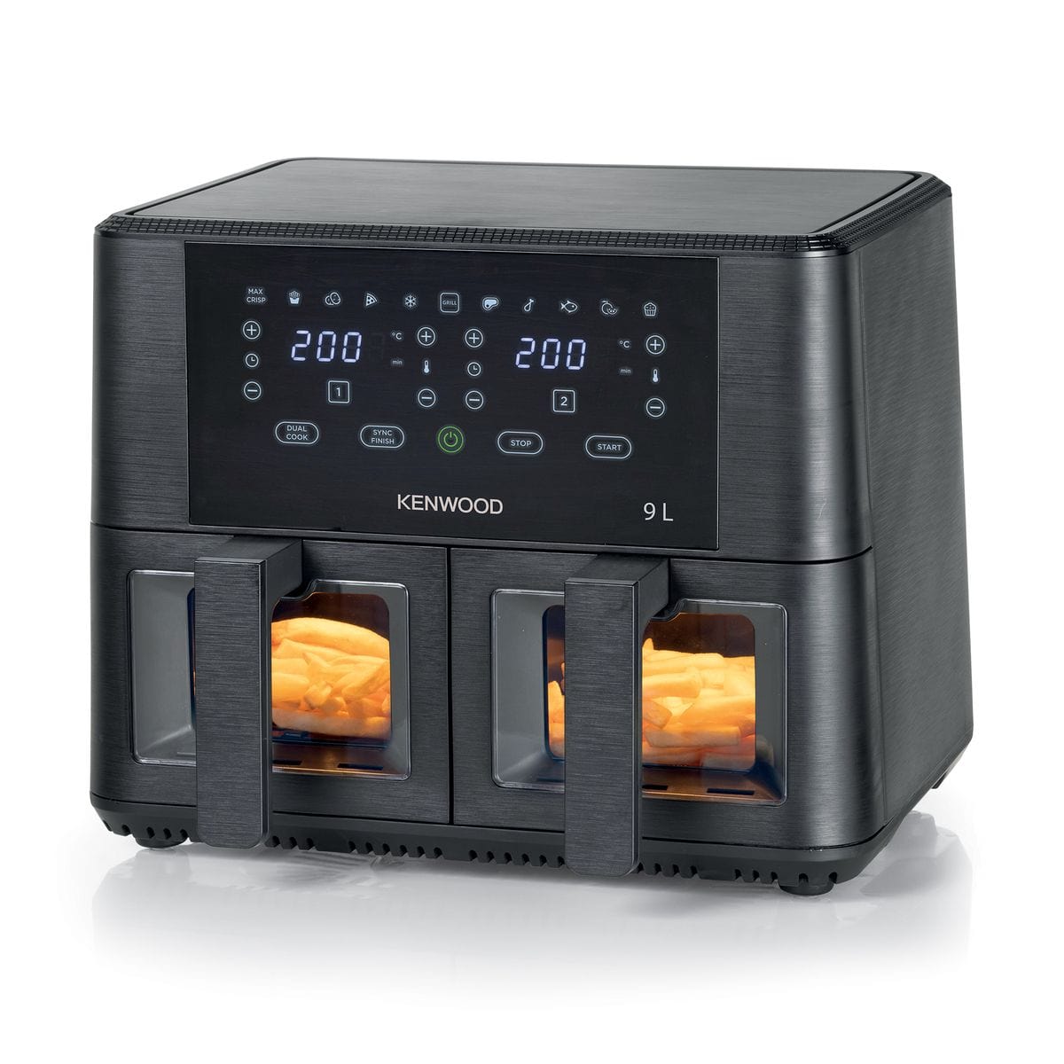 Kenwood AIR FRYER Kenwood 9L kHealthy Dual Basket Air Fryer with Window HFG95.000BK (7914696605785)
