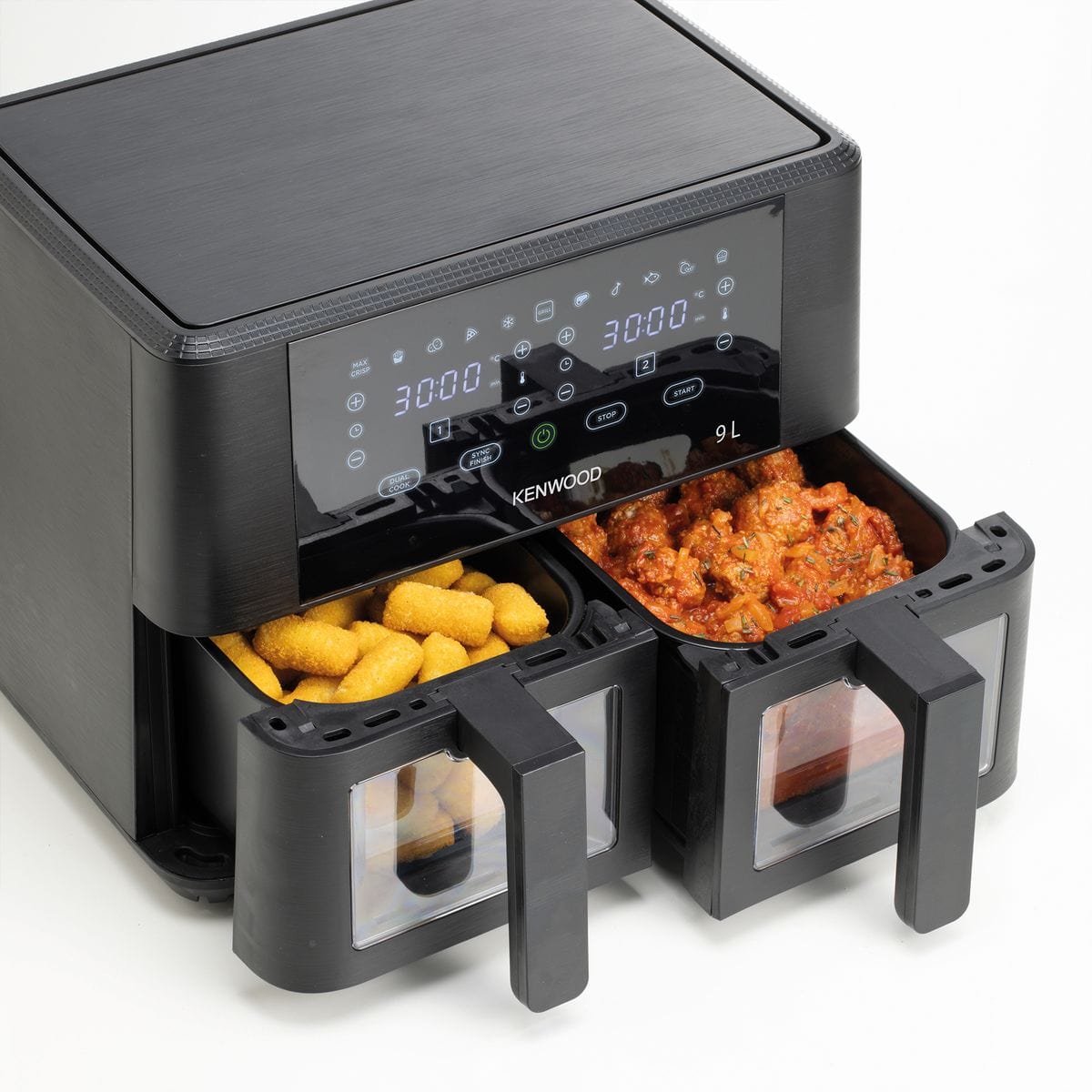 Kenwood AIR FRYER Kenwood 9L kHealthy Dual Basket Air Fryer with Window HFG95.000BK (7914696605785)