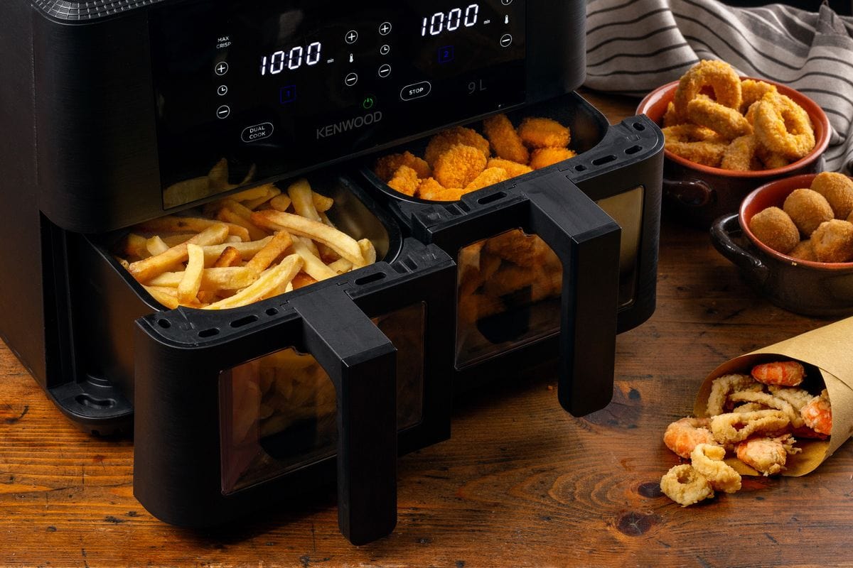 Kenwood AIR FRYER Kenwood 9L kHealthy Dual Basket Air Fryer with Window HFG95.000BK (7914696605785)