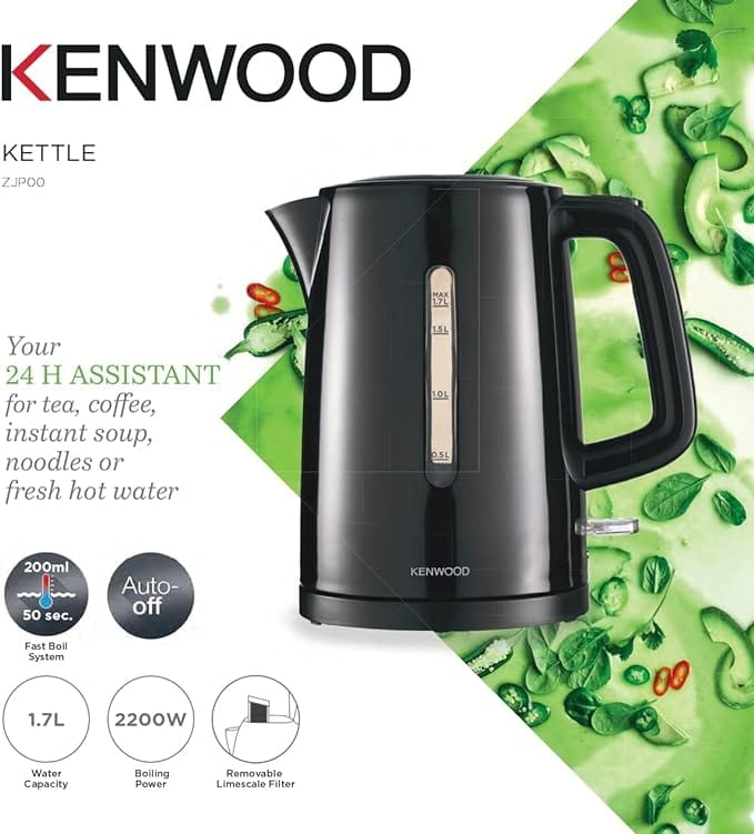 Kenwood KETTLE Kenwood Kettle 1.7L Cordless Electric Kettle 2200W ZJP00.000BK Black (7505557422169)