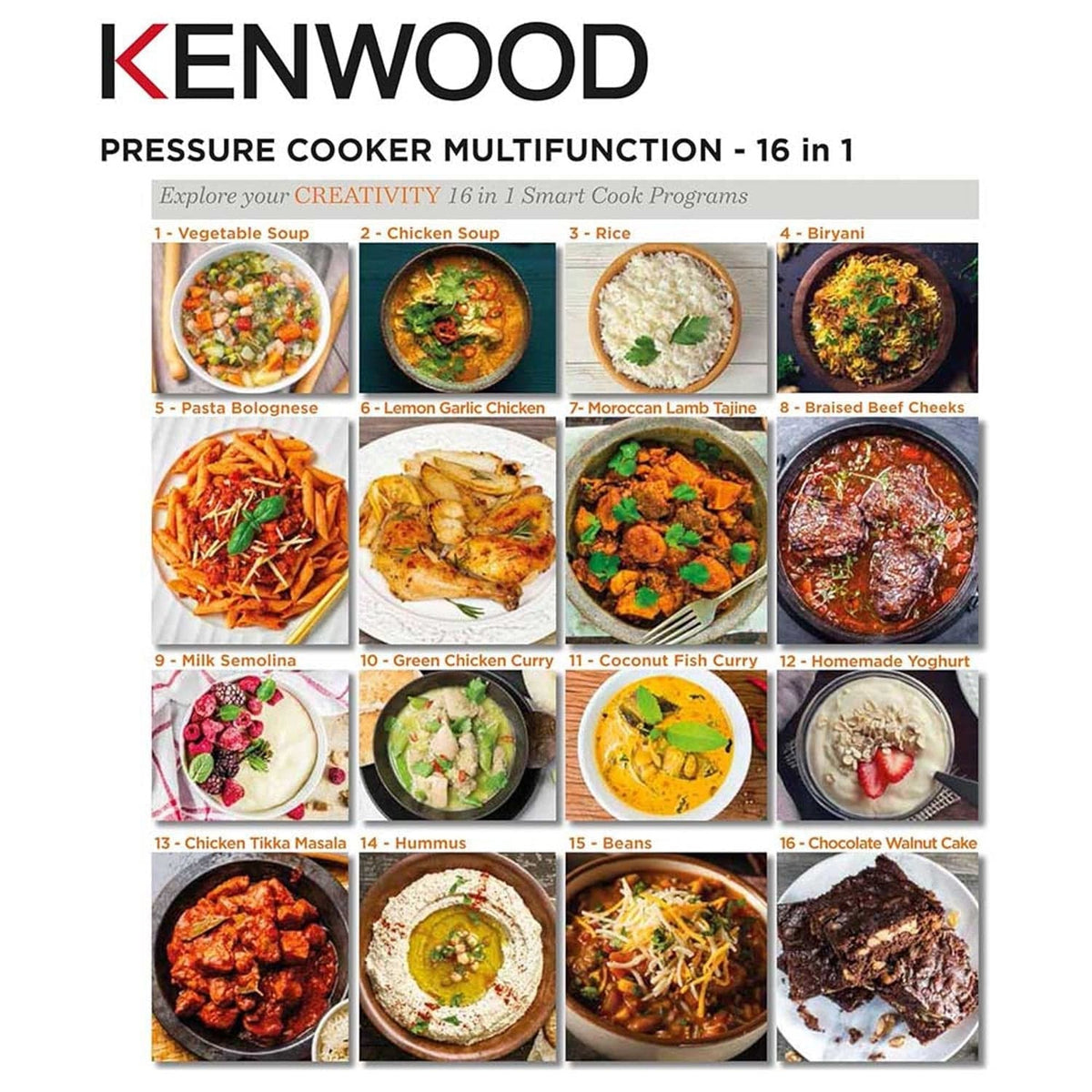 Kenwood Pressure Cooker Kenwood 6L Pressure Cooker 16-in-1 Black PCM90.000BK