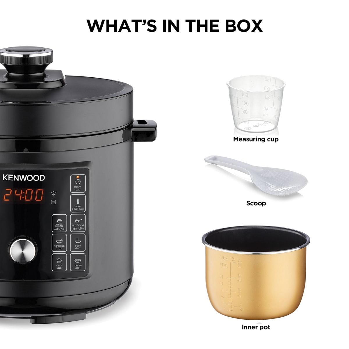 Kenwood Pressure Cooker Kenwood 8L Pressure Cooker 16-in-1 Black PCM95.000BK