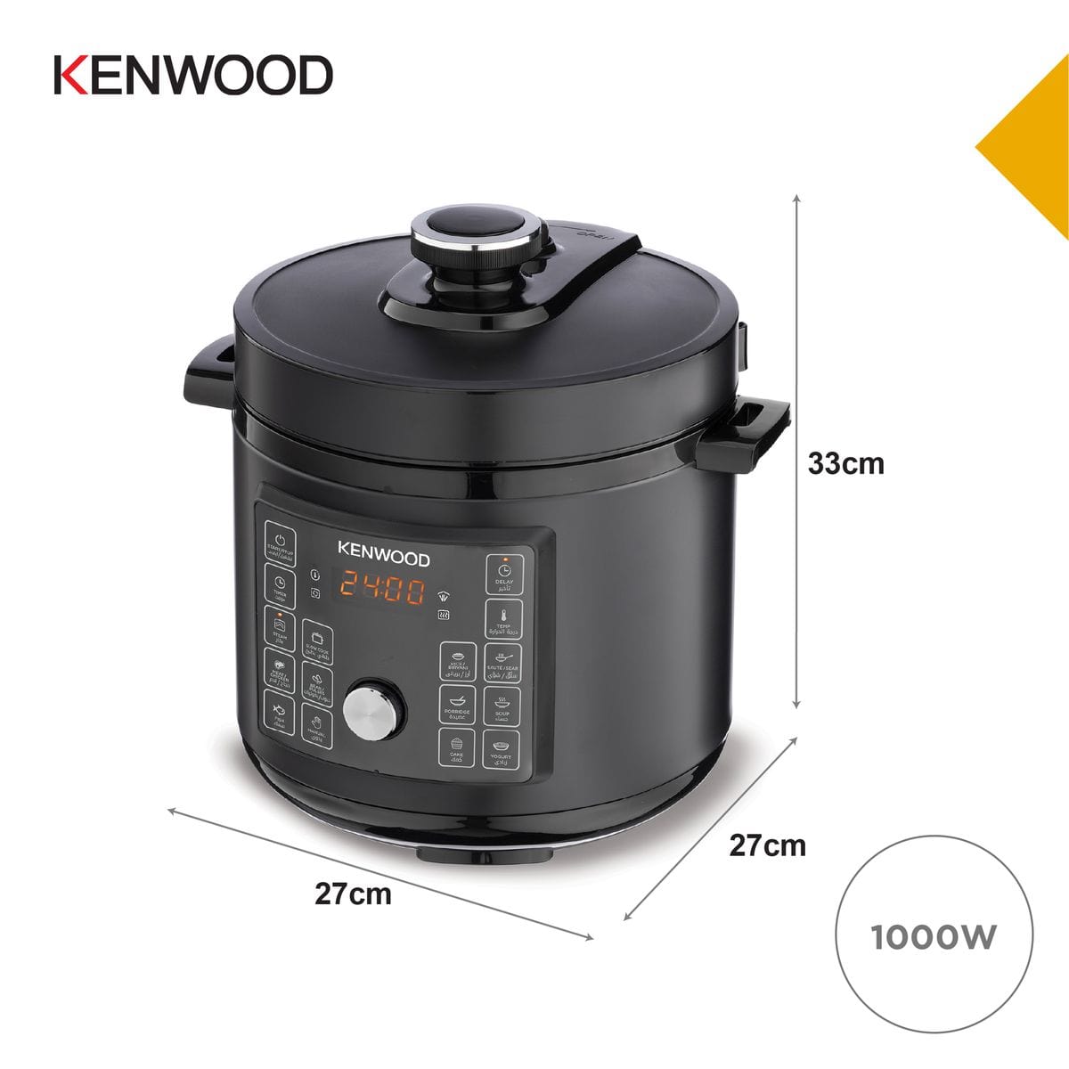 Kenwood Pressure Cooker Kenwood 8L Pressure Cooker 16-in-1 Black PCM95.000BK