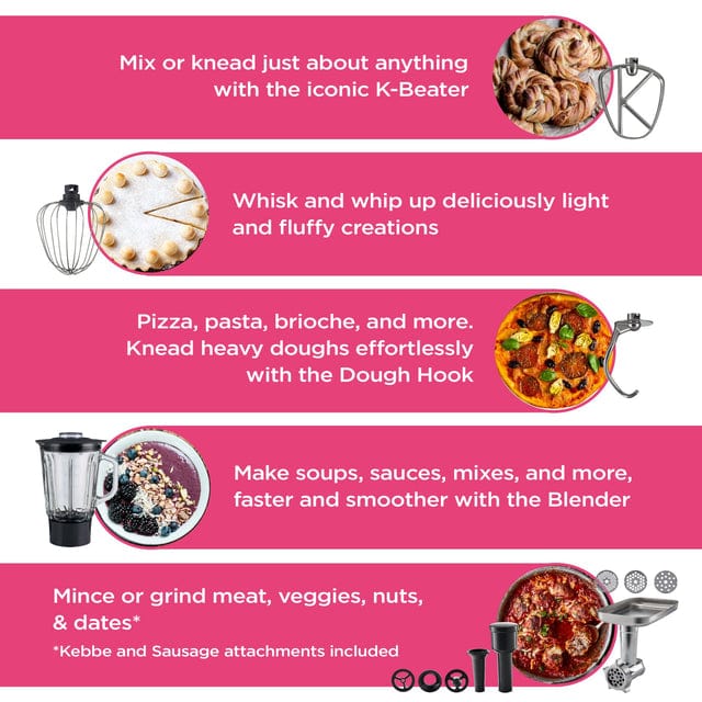 Kenwood STAND MIXER Kenwood HomeBake Stand Mixer + Blender and Mincer 1000W - KHH01.220SI (7914674258009)