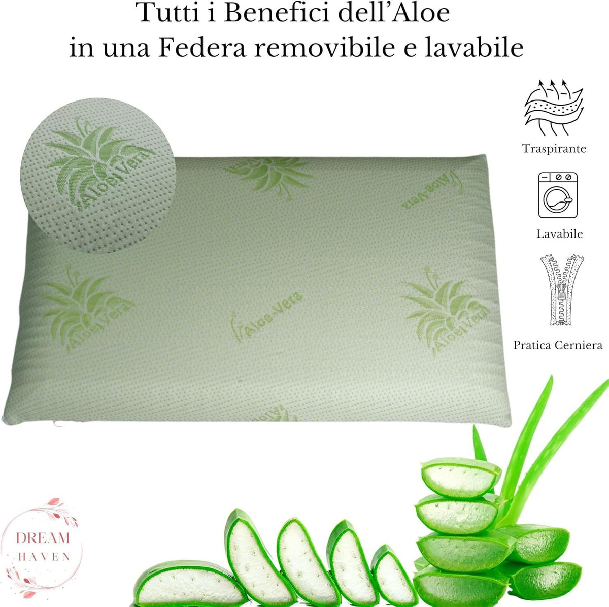 Kiara pillow Kiara Memory Foam  Aloe Vera Pillow 45x70cm
