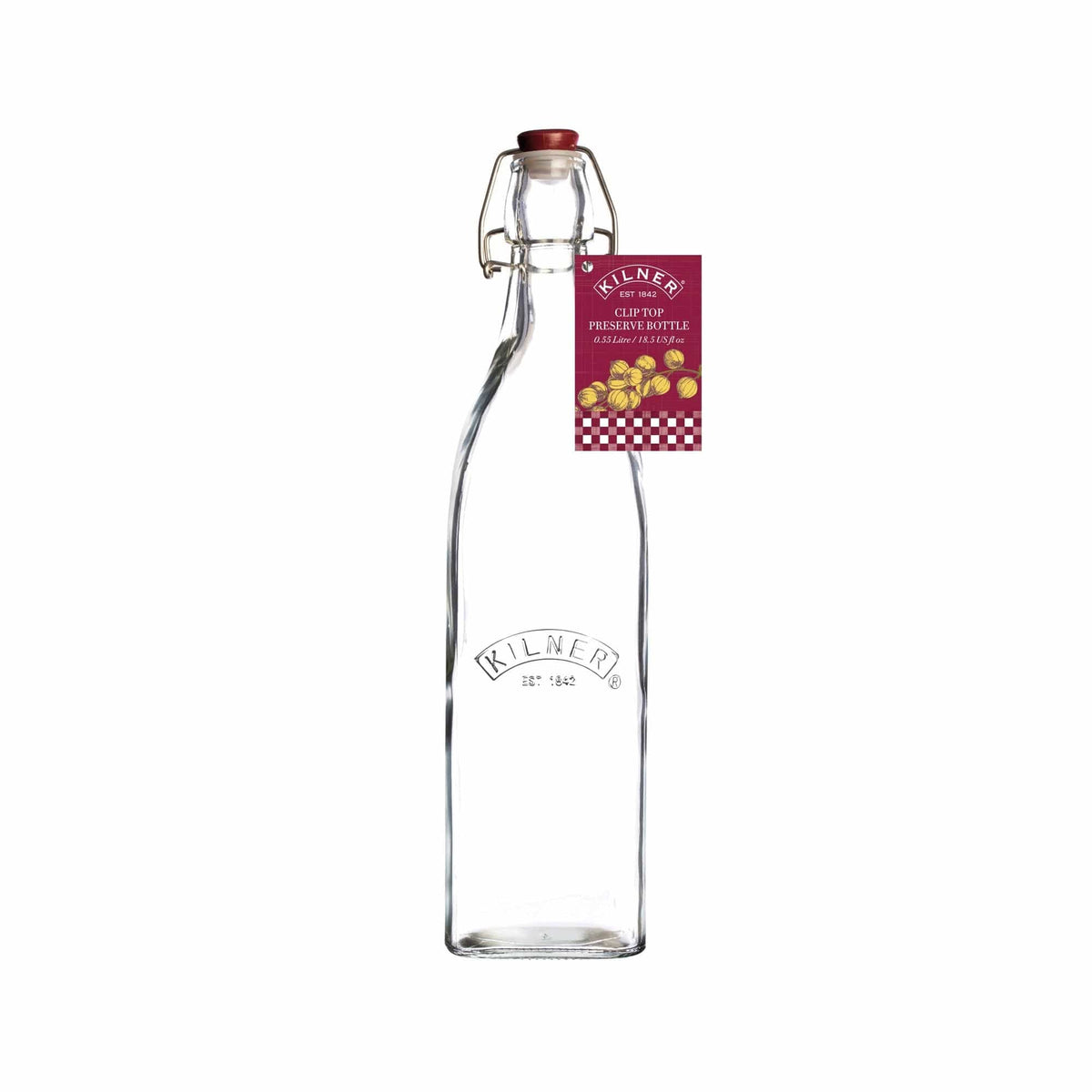 Kilner Universal Jar Kilner Clip Top Square Bottle 0.55 Litre KL0025471 (7802481770585)