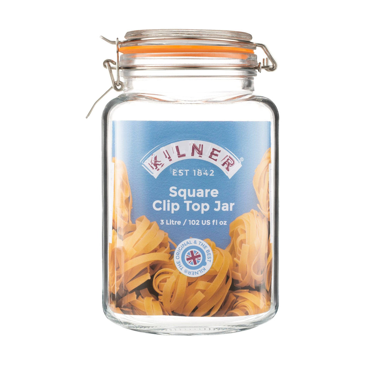 Kilner Universal Jar Kilner Clip Top Square Jar 3 Litre KL0025079 (7802484260953)